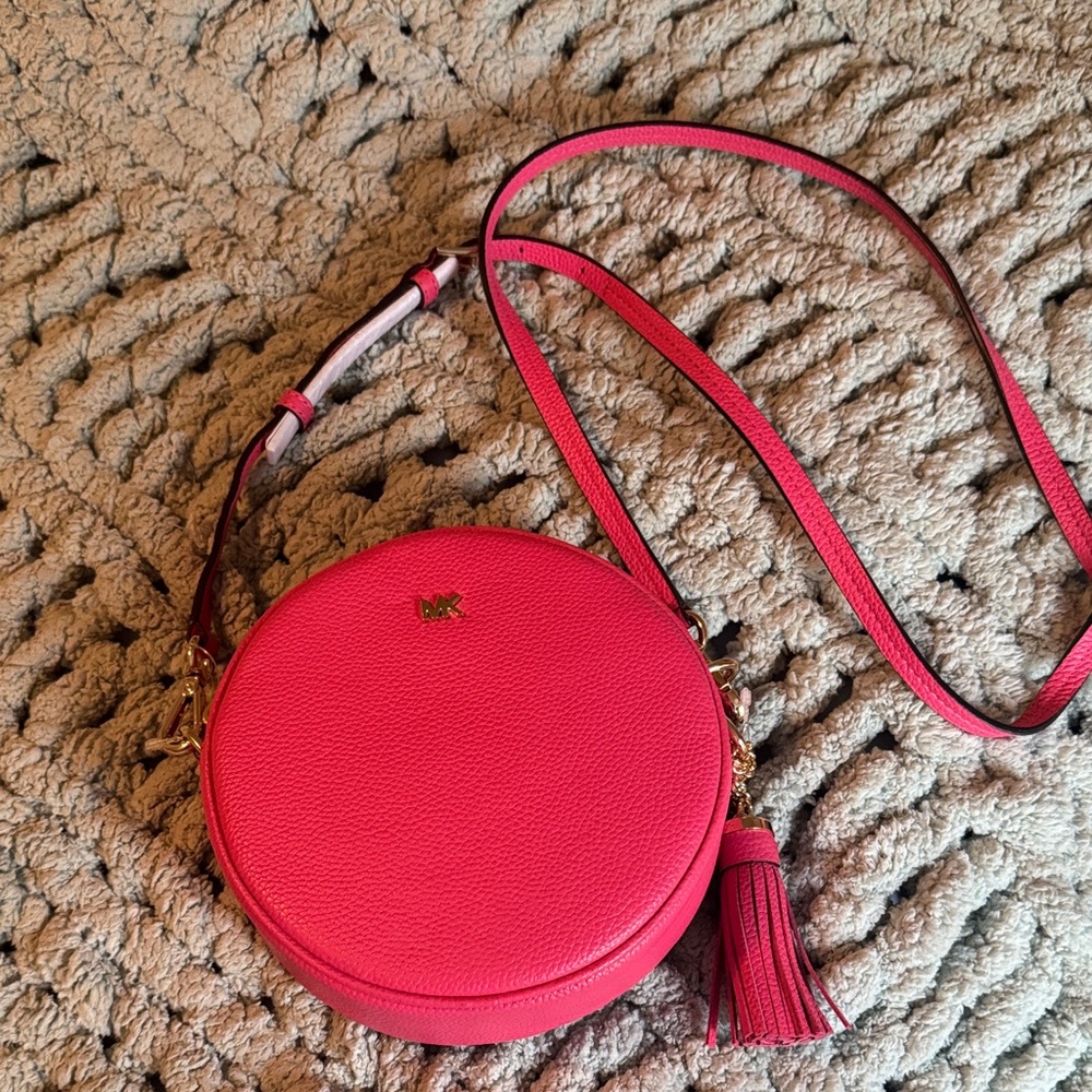 Michael Kors Vibrant Pink Round Crossbody Bag